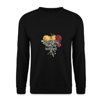 Florists Help Make Life Beautiful Gardener Botanic - Unisex Pullover - Schwarz - Vorne - Alina (178cm) & Michal (187cm)