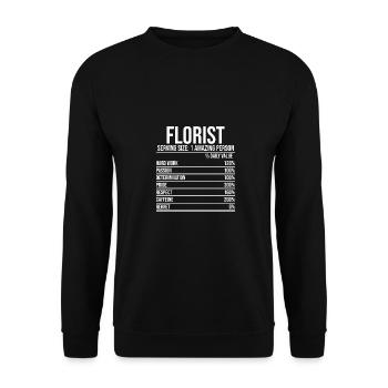 Florist Serving Size 1 Graphic Amazing Person Gard - Unisex Pullover - Schwarz - Vorne - Alina (178cm) & Michal (187cm)