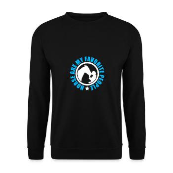 Horses Are My Favorite People Horse Lover Horse Ri - Unisex Pullover - Schwarz - Vorne - Alina (178cm) & Michal (187cm)