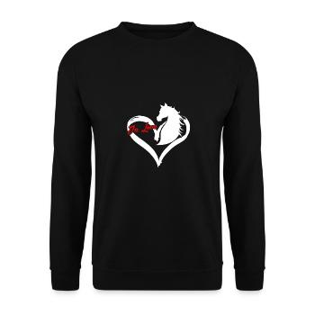 Love Horse Graphic Horse Lover Equestrian Rider Ho - Unisex Pullover - Schwarz - Vorne - Alina (178cm) & Michal (187cm)