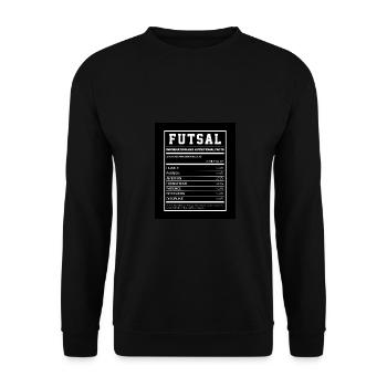 Futsal Information And Nutritional Facts Football - Unisex Pullover - Schwarz - Vorne - Alina (178cm) & Michal (187cm)