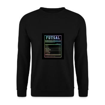 Futsal Information And Nutritional Facts Football - Unisex Pullover - Schwarz - Vorne - Alina (178cm) & Michal (187cm)