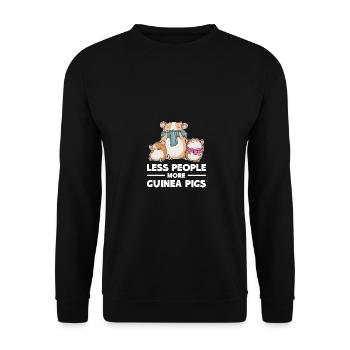 Less People More Guinea Pigs Guinea Pig Owner Anim - Unisex Pullover - Schwarz - Vorne - Alina (178cm) & Michal (187cm)
