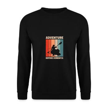 Adventure Before Dementia Kayaking Canoeing Rowing - Unisex Pullover - Schwarz - Vorne - Alina (178cm) & Michal (187cm)