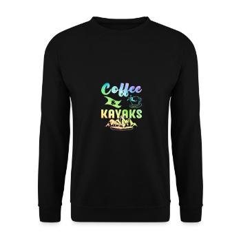 Coffee And Kayaks Kayaking Rowing Rower Canoe Padd - Unisex Pullover - Schwarz - Vorne - Alina (178cm) & Michal (187cm)