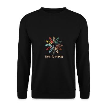 Time To Paddle Canoe Kayaking Rowing Rower Paddlin - Unisex Pullover - Schwarz - Vorne - Alina (178cm) & Michal (187cm)