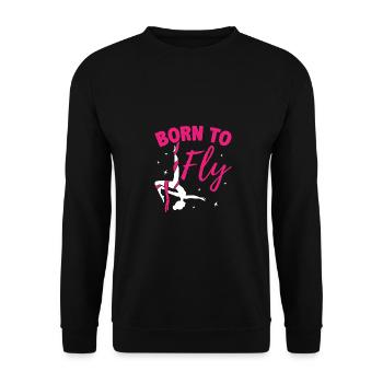 Born To Fly Graphic Acrobatics Acrobat Gymnastics - Unisex Pullover - Schwarz - Vorne - Alina (178cm) & Michal (187cm)