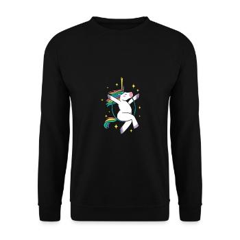 Unicorn Graphic Gymnast Gymnastics Acrobat Acrobat - Unisex Pullover - Schwarz - Vorne - Alina (178cm) & Michal (187cm)