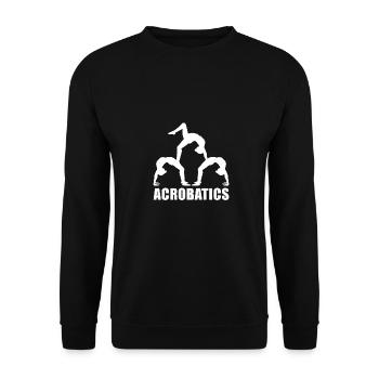 Retro Graphic Gymnast Gymnastics Acrobat Acrobatic - Unisex Pullover - Schwarz - Vorne - Alina (178cm) & Michal (187cm)