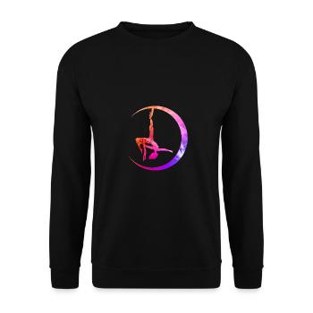 Retro Graphic Gymnast Gymnastics Acrobat Acrobatic - Unisex Pullover - Schwarz - Vorne - Alina (178cm) & Michal (187cm)