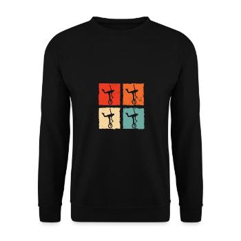 Retro Graphic Gymnast Gymnastics Acrobat Acrobatic - Unisex Pullover - Schwarz - Vorne - Alina (178cm) & Michal (187cm)