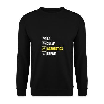Eat Sleep Acrobatics Repeat Acrobat Gymnastics Gym - Unisex Pullover - Schwarz - Vorne - Alina (178cm) & Michal (187cm)