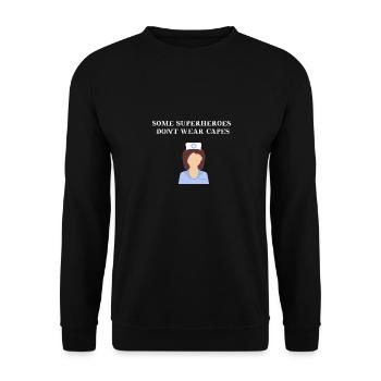 Nurse gift idea heroine funny - Unisex Sweatshirt - black - Front - Alina (178cm) & Michal (187cm)