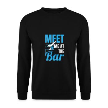 Meet Me At The Bar Gymnast Gymnastics Acrobatics S - Unisex Pullover - Schwarz - Vorne - Alina (178cm) & Michal (187cm)