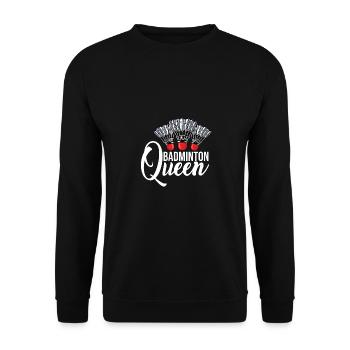 Badminton Queen Badminton Player Shuttlecock Sport - Unisex Pullover - Schwarz - Vorne - Alina (178cm) & Michal (187cm)