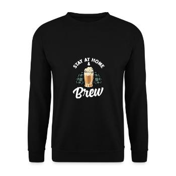 Stay At Home And Brew Homebrewing Brewery Brew Bee - Unisex Pullover - Schwarz - Vorne - Alina (178cm) & Michal (187cm)