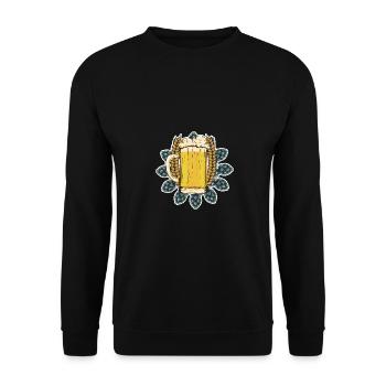Retro Graphic Homebrewing Winemaking Brewery Craft - Unisex Pullover - Schwarz - Vorne - Alina (178cm) & Michal (187cm)