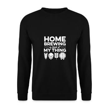 Homebrewing Is My Kind Of Thing Homebrewer Brewery - Unisex Pullover - Schwarz - Vorne - Alina (178cm) & Michal (187cm)