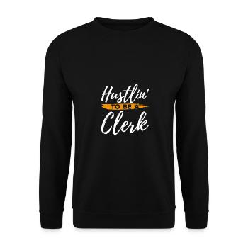 Hustlin To Be A Clerk Bank Clerk Banker Finance Ca - Unisex Pullover - Schwarz - Vorne - Alina (178cm) & Michal (187cm)