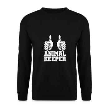 Retro Graphic Animal Keeper Zoo Keeper Animal Love - Unisex Pullover - Schwarz - Vorne - Alina (178cm) & Michal (187cm)