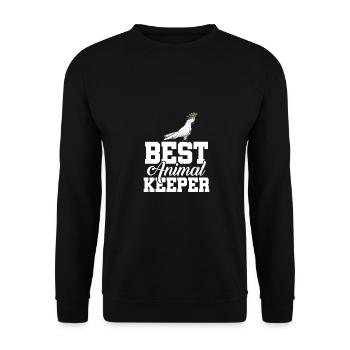 Best Animal Keeper Graphic Animal Lover Zoo Keeper - Unisex Pullover - Schwarz - Vorne - Alina (178cm) & Michal (187cm)