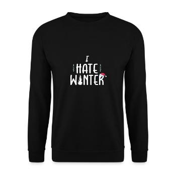 Ich hasse Winter, Ich hasse Schnee und Kälte - Unisex Pullover - Schwarz - Vorne - Alina (178cm) & Michal (187cm)