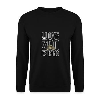 I Love Zoo Keeping Animal Lover Animal Keeper Zool - Unisex Pullover - Schwarz - Vorne - Alina (178cm) & Michal (187cm)