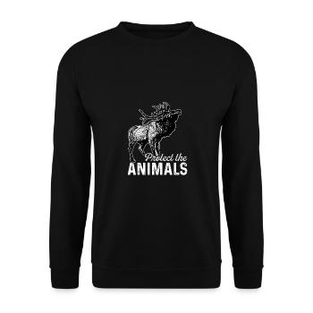 Protect The Animals Animal Lover Zoologist Zoo Kee - Unisex Pullover - Schwarz - Vorne - Alina (178cm) & Michal (187cm)