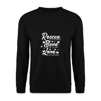 Rescue The Mistreated Save The Injured Animal Keep - Unisex Pullover - Schwarz - Vorne - Alina (178cm) & Michal (187cm)