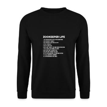 Life Of A Zoo Keeper Animal Lover Zoologist Animal - Unisex Pullover - Schwarz - Vorne - Alina (178cm) & Michal (187cm)