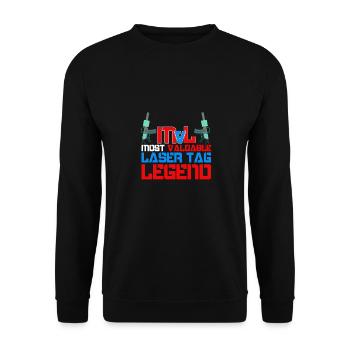 Most Valuable Lasertag Legend Lasergame Lasertag P - Unisex Pullover - Schwarz - Vorne - Alina (178cm) & Michal (187cm)