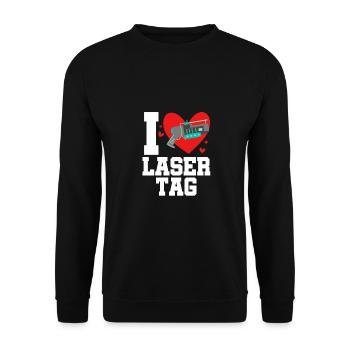 I Love Lasertag Lasertag Player Lasergame Phaser R - Unisex Pullover - Schwarz - Vorne - Alina (178cm) & Michal (187cm)