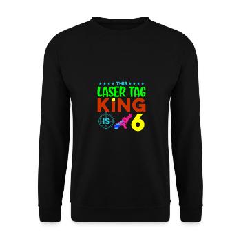 This Laser King Is 6 Lasertag Player Lasergame Pha - Unisex Pullover - Schwarz - Vorne - Alina (178cm) & Michal (187cm)
