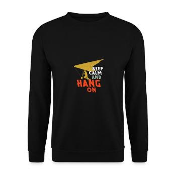 Keep Calm And Hang On Parachute Paragliding Paragl - Unisex Pullover - Schwarz - Vorne - Alina (178cm) & Michal (187cm)