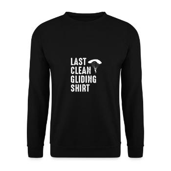 Last Clean Gliding Shirt Paraglider Paragliding Sk - Unisex Pullover - Schwarz - Vorne - Alina (178cm) & Michal (187cm)