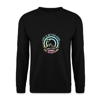 Life Is Better Over The Mountains Paragliding Para - Unisex Pullover - Schwarz - Vorne - Alina (178cm) & Michal (187cm)