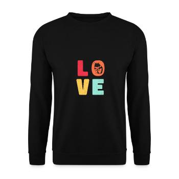 Love Graphic Hamster Pet Owner Animal Lover Rodent - Unisex Pullover - Schwarz - Vorne - Alina (178cm) & Michal (187cm)