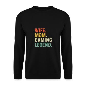 Wife Mom Gaming Legend Video Game Player Gaming Ga - Unisex Pullover - Schwarz - Vorne - Alina (178cm) & Michal (187cm)