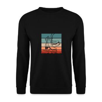 Retro Graphic Ice Skating Figure Skater Ice Skater - Unisex Pullover - Schwarz - Vorne - Alina (178cm) & Michal (187cm)