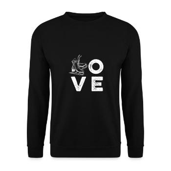 Love Graphic Ice Skating Figure Skater Ice Skater - Unisex Pullover - Schwarz - Vorne - Alina (178cm) & Michal (187cm)