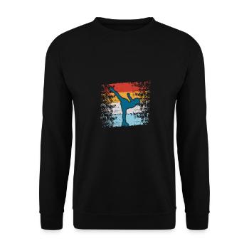 Retro Graphic Ice Skating Figure Skater Ice Skater - Unisex Pullover - Schwarz - Vorne - Alina (178cm) & Michal (187cm)