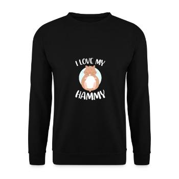 I love My Hammy Hamster Pet Owner Animal Lover Rod - Unisex Pullover - Schwarz - Vorne - Alina (178cm) & Michal (187cm)