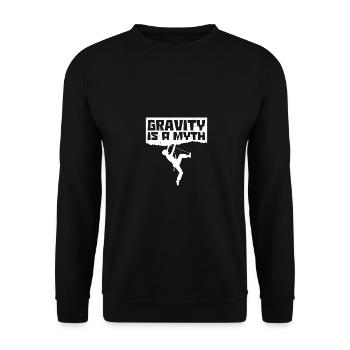 Gravity Is A Myth Rock Bouldering Rock Climbing Cl - Unisex Pullover - Schwarz - Vorne - Alina (178cm) & Michal (187cm)