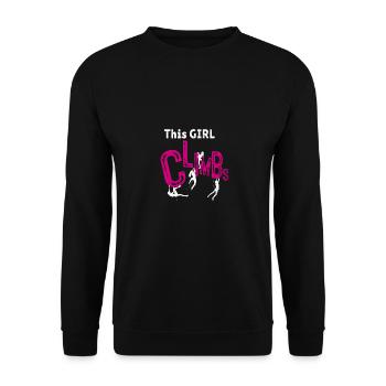 This Girl Climbs Rock Bouldering Rock Climbing Cli - Unisex Pullover - Schwarz - Vorne - Alina (178cm) & Michal (187cm)