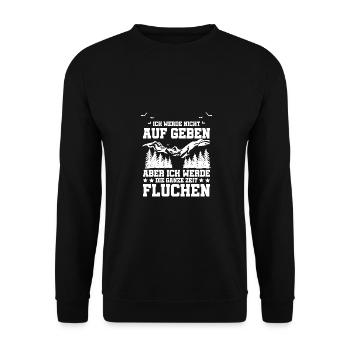 Ich Werde Nicht Aufgeben Wandern Wandersmann Trekk - Unisex Pullover - Schwarz - Vorne - Alina (178cm) & Michal (187cm)