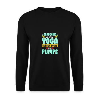 Gardening Is My Yoga Rubber Boots My Pumps Gardene - Unisex Pullover - Schwarz - Vorne - Alina (178cm) & Michal (187cm)