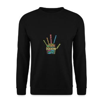 Retro Grafik Kindertagesstätte Babysitter Kindergä - Unisex Pullover - Schwarz - Vorne - Alina (178cm) & Michal (187cm)