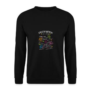Erzieherin Und So Viel Mehr Kindergarten Vorschule - Unisex Pullover - Schwarz - Vorne - Alina (178cm) & Michal (187cm)