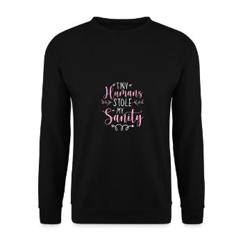 Tiny Humans Stole My Heart Daycare Provider Babysi - Unisex Pullover - Schwarz - Vorne - Alina (178cm) & Michal (187cm)