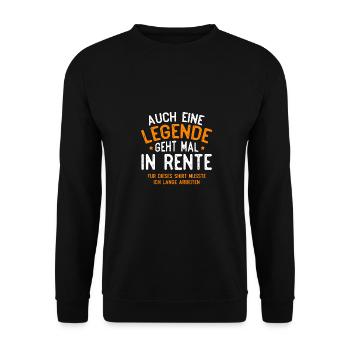Auch Eine Legende Geht Mal In Rente Rentner Pensio - Unisex Pullover - Schwarz - Vorne - Alina (178cm) & Michal (187cm)